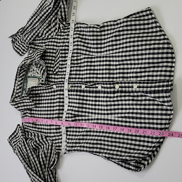 Old Navy Gingham Black and White Shirt SZ M - Picture 6 of 11